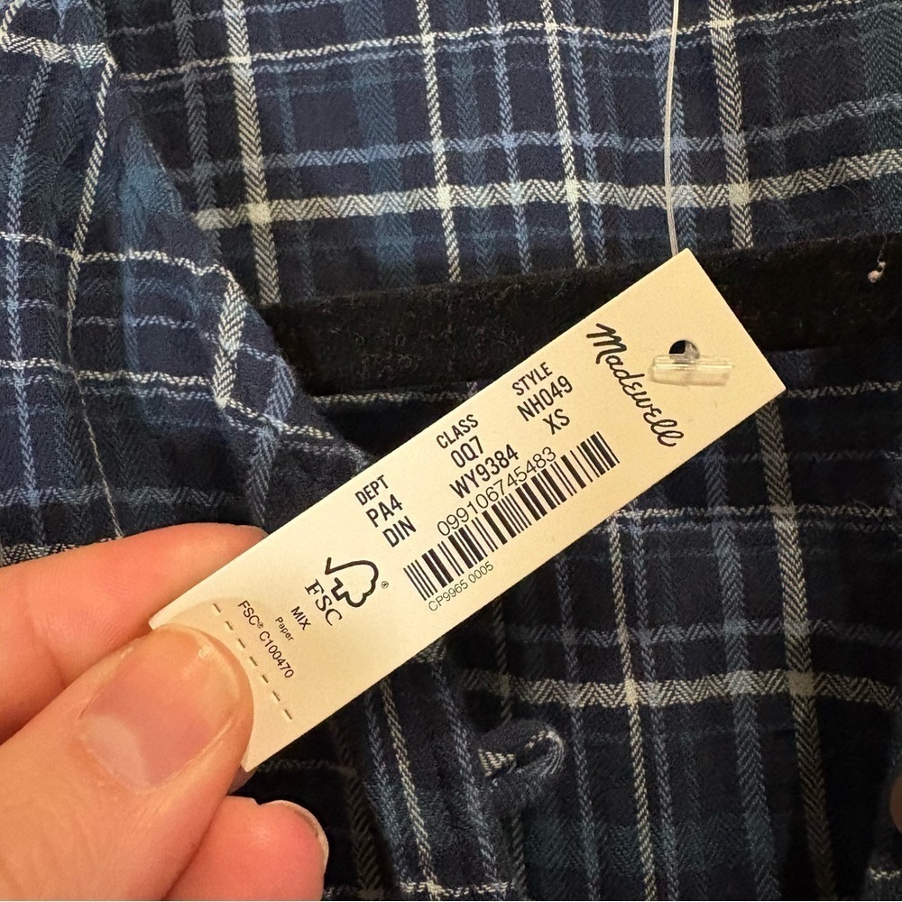 Madewell Gauze Ruffle-Trimmed Mini Dress Deep Indigo NWT - Picture 6 of 9